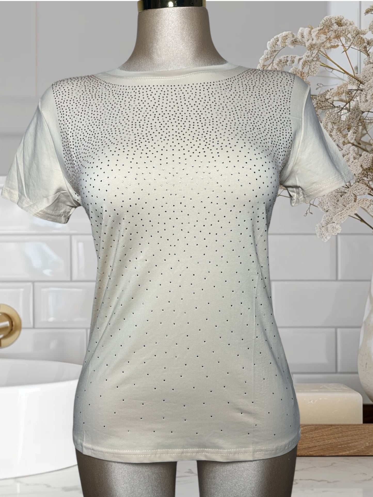 T-Shirt W/ Rhinestos