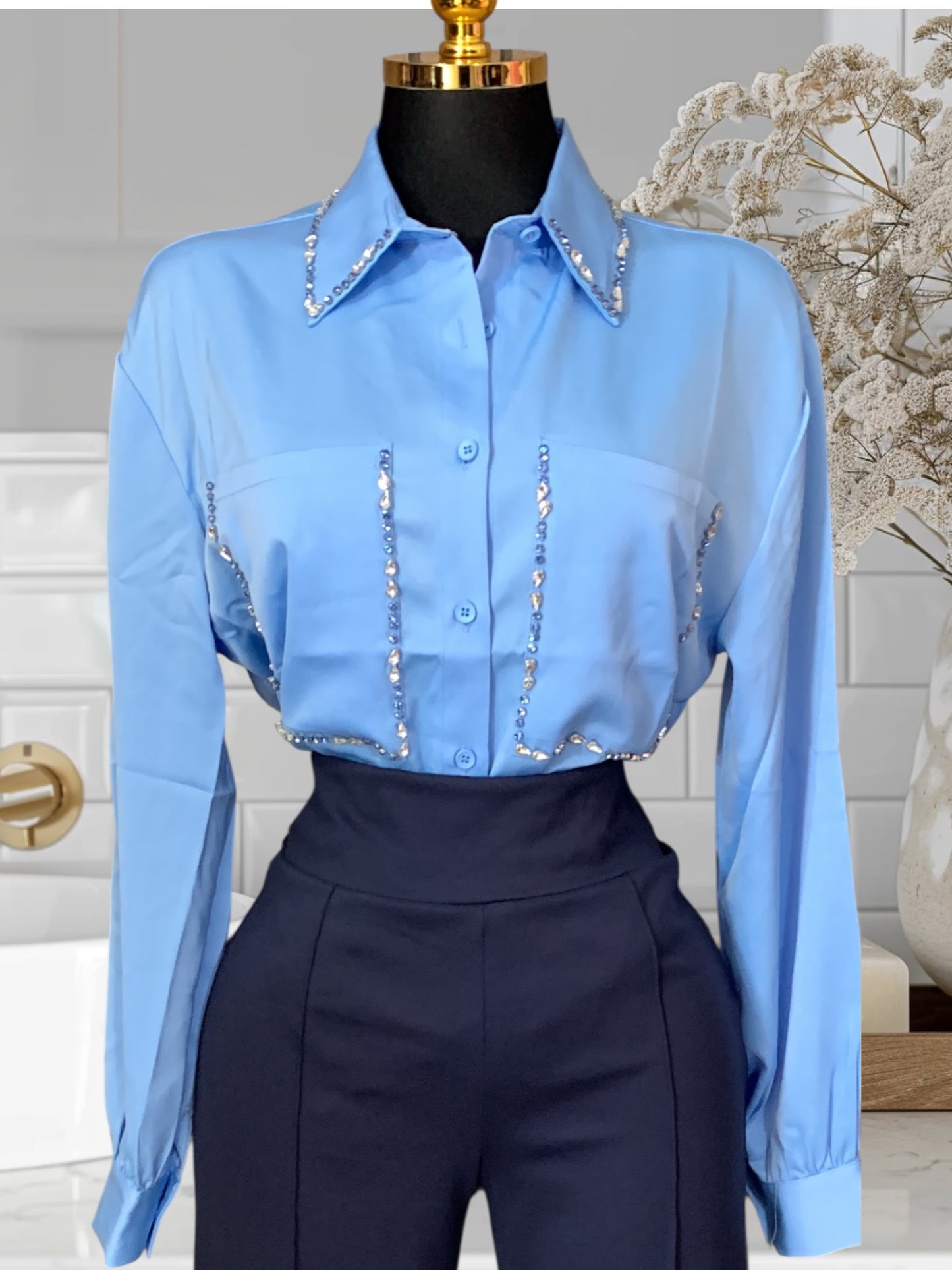 Embellishing Satin Blouse