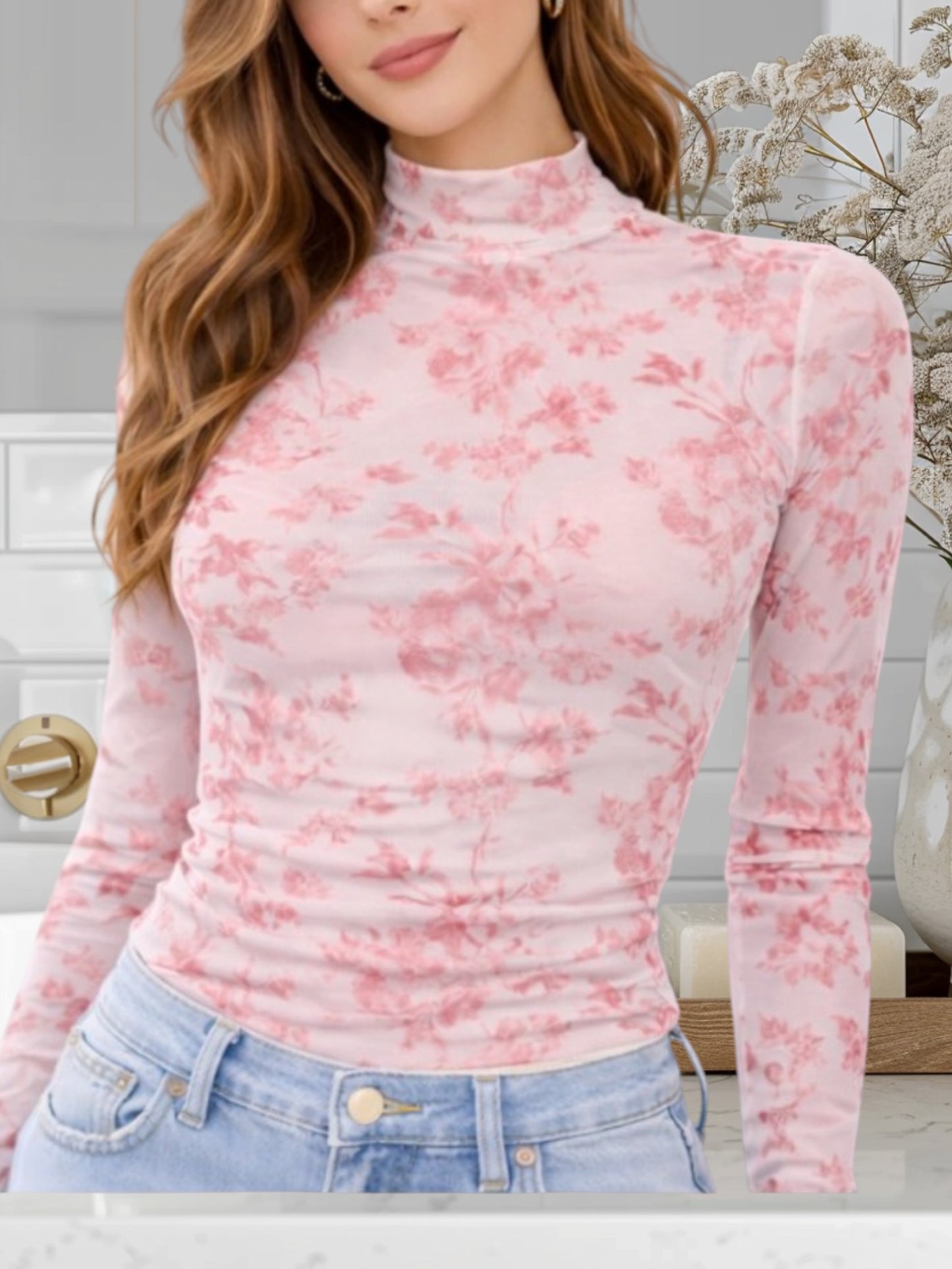 Floral Mesh Top
