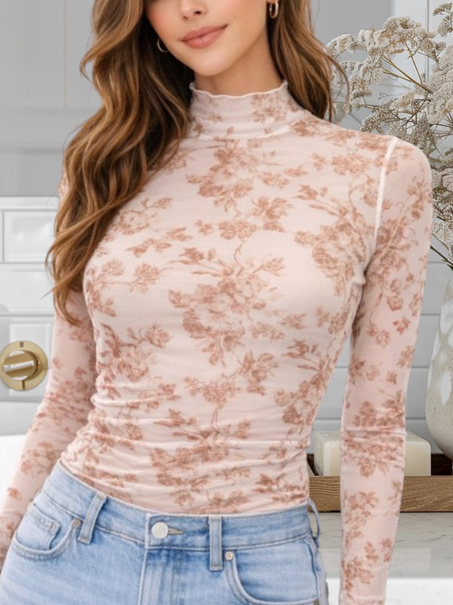 Floral Mesh Top