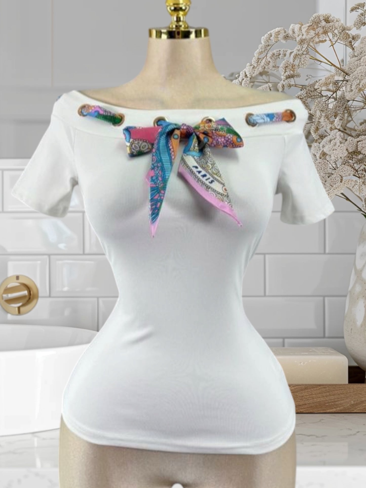 Blouse W/Scarf