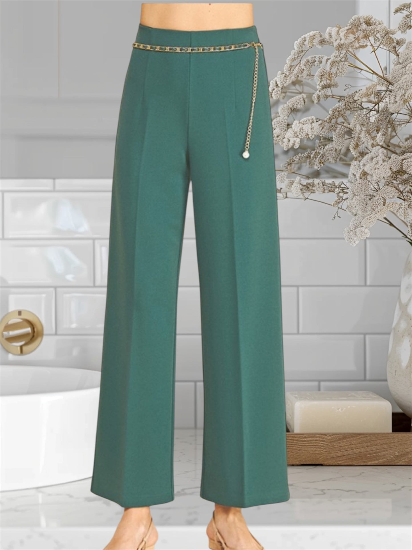 Green High Waist Pants 515