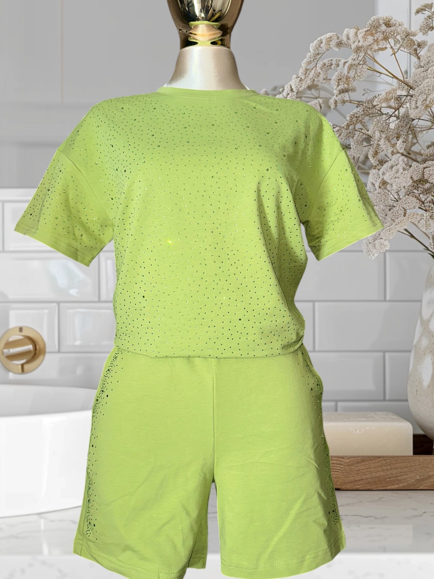 Rhinestones Short Set