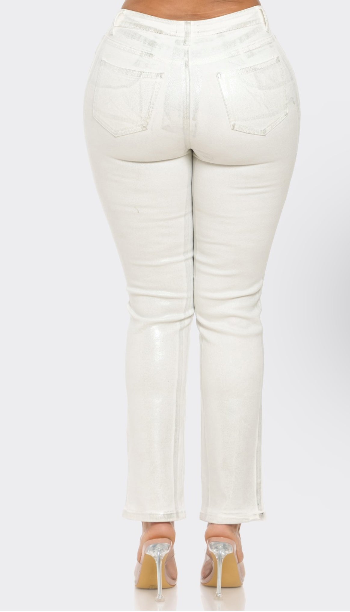 Metallic White Jean