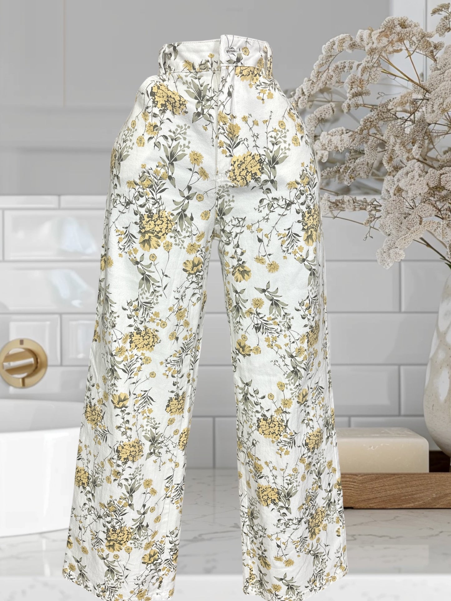 Floral Pants Wide Leg