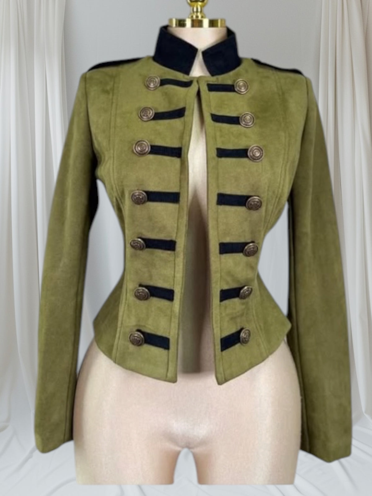 Faux Suede Napoleon Jacket