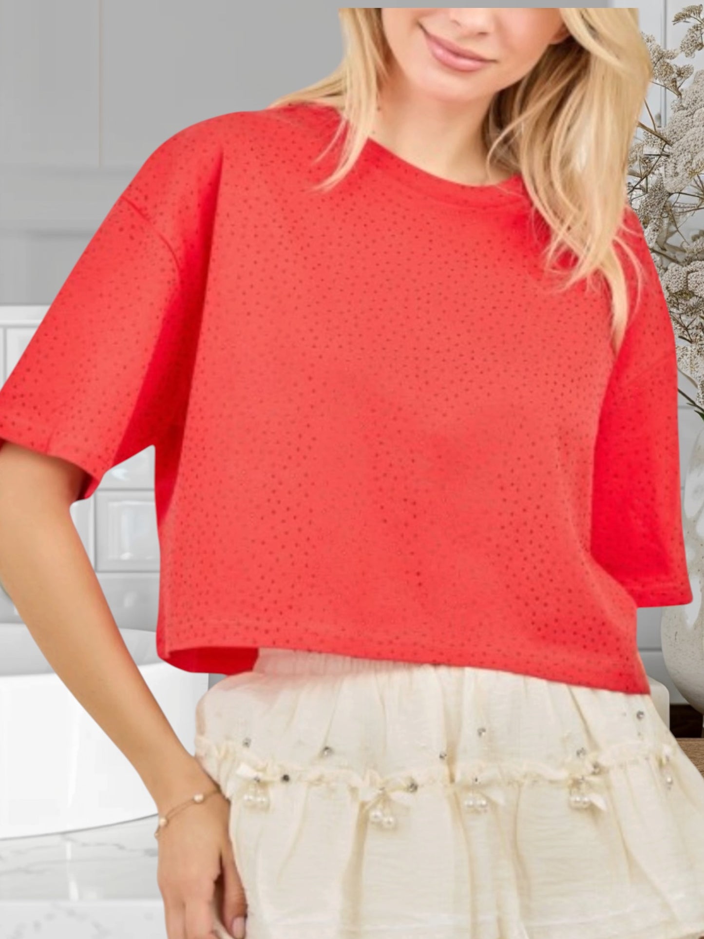 Crop Top W/Rhinestones 81-C