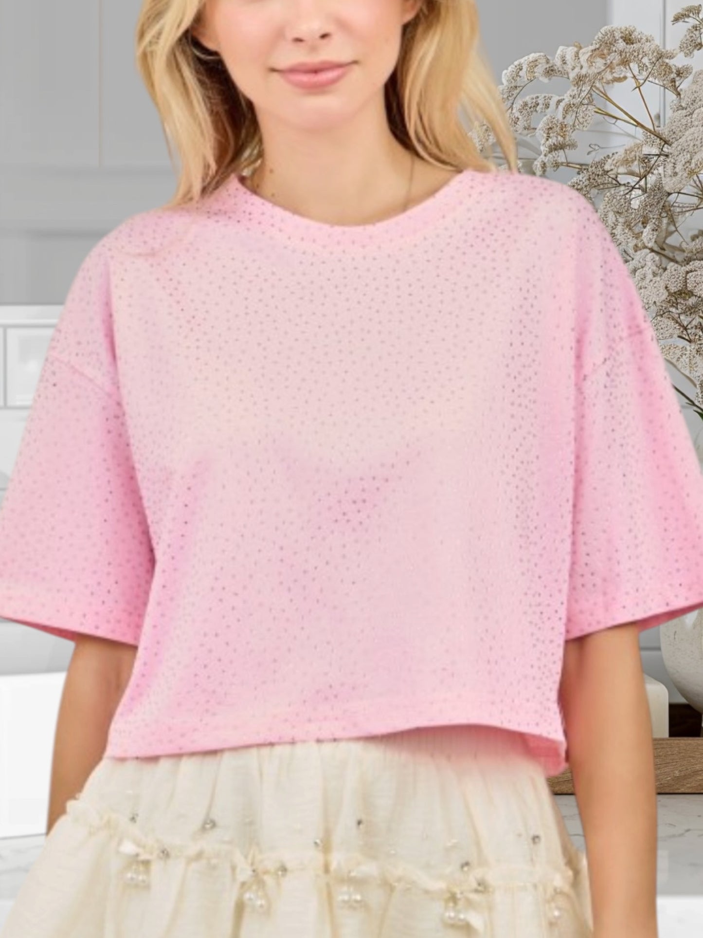 Crop Top W/Rhinestones 81-C