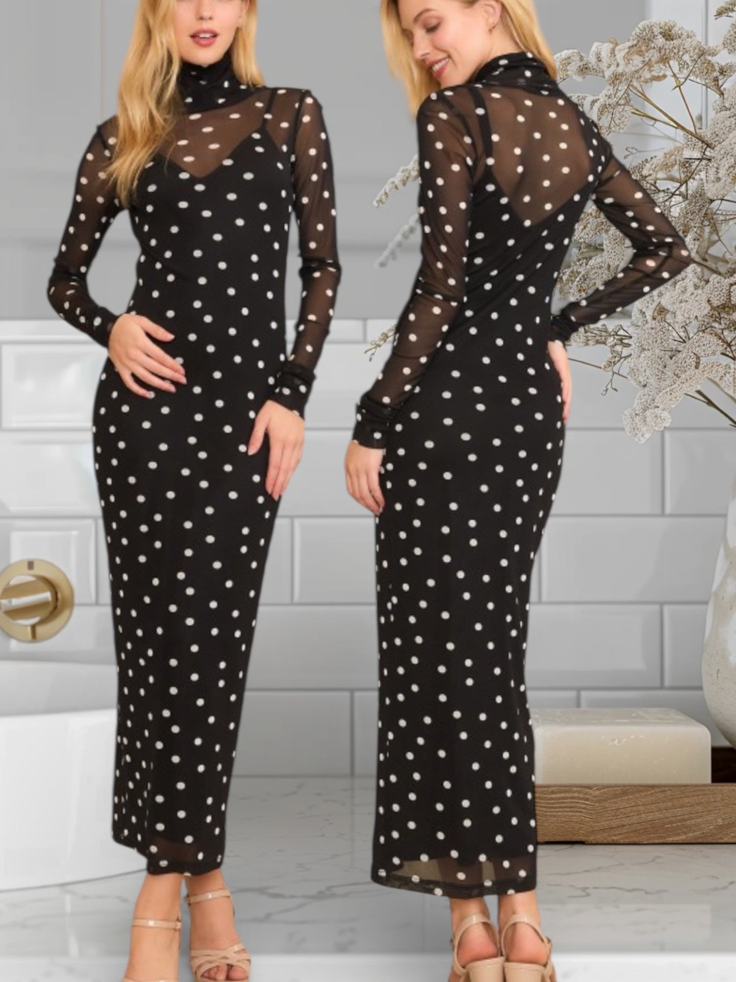 Polka Dots Mesh Dress