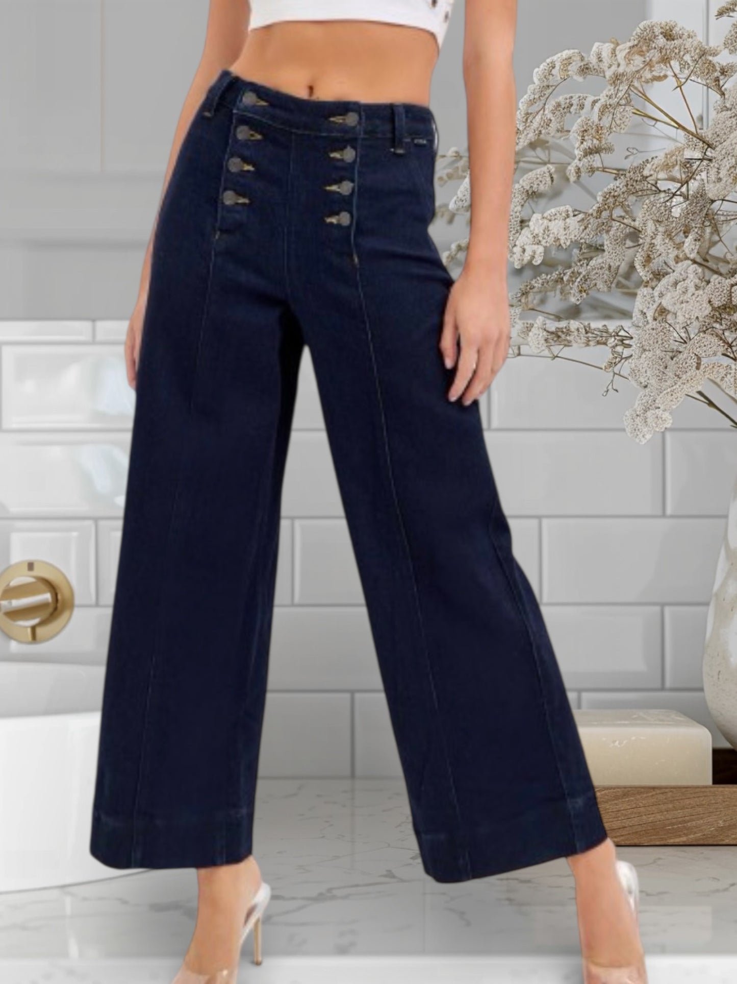 High Rise Wide Leg Crop