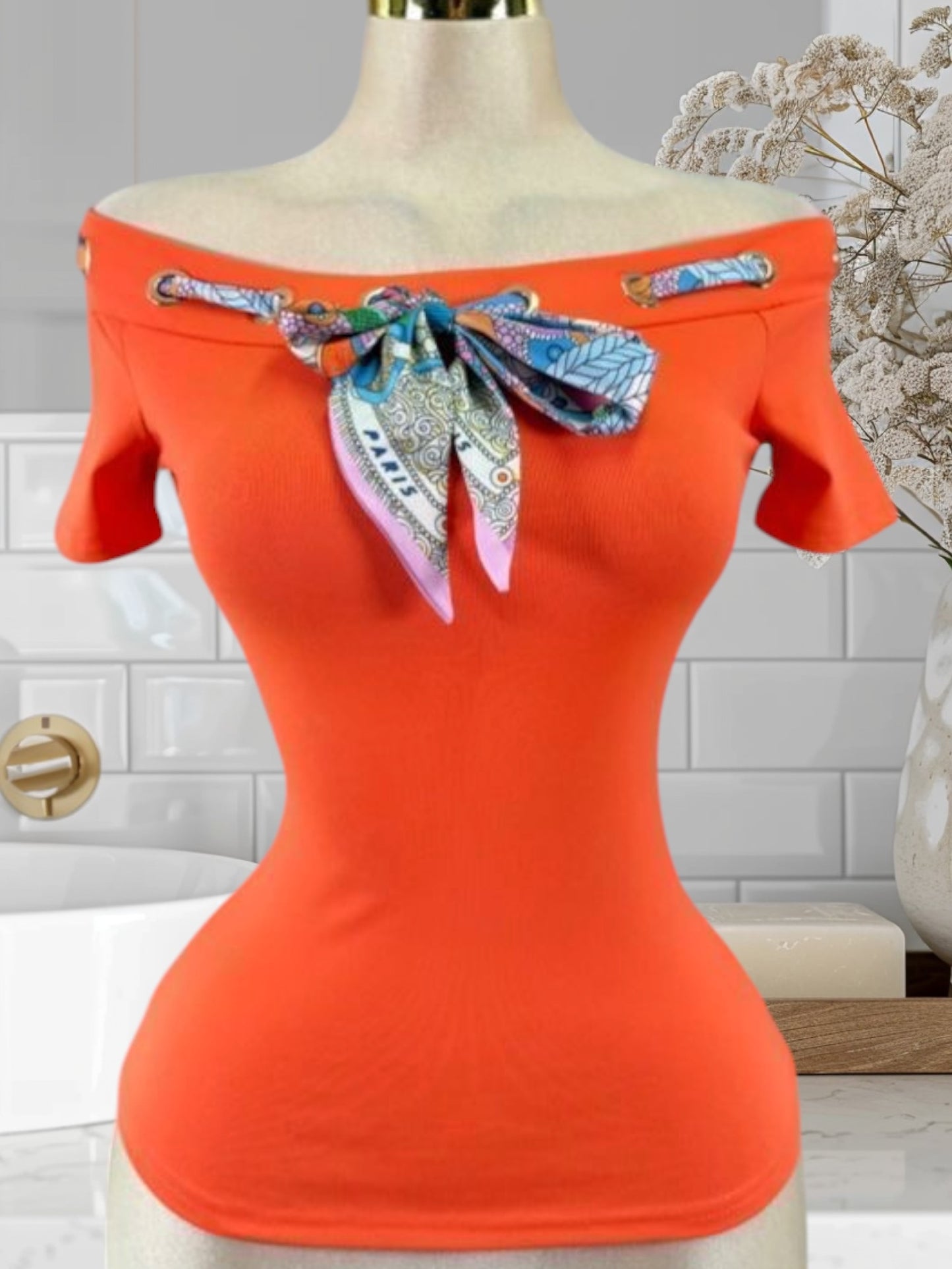 Blouse W/Scarf