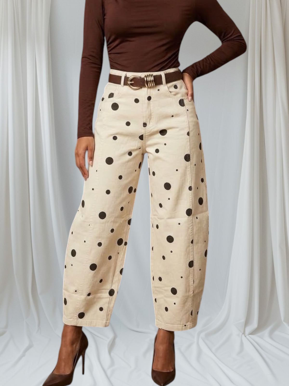 Polka Dots Barrel Jean