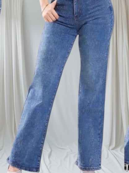Wide Lege Jean Full Rhinestone F23