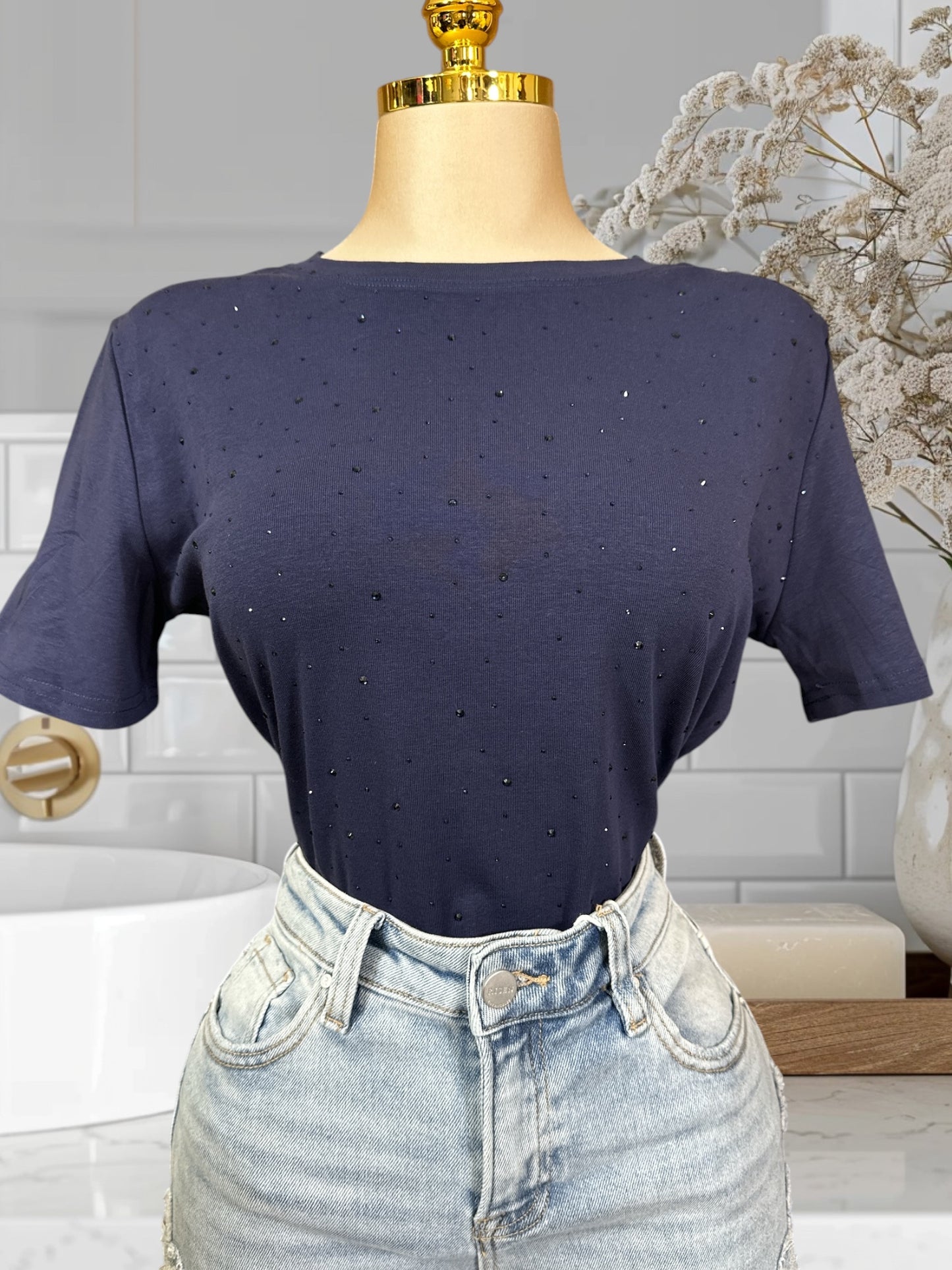 Summer T-Shirts W/Rhinestone