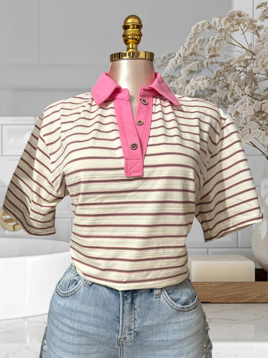 Stripe Polo Oversized