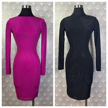 Rhinestone front and back mini dress