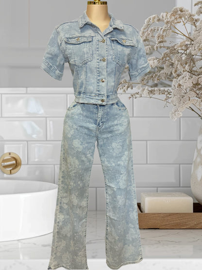 Denim Floral Jacket