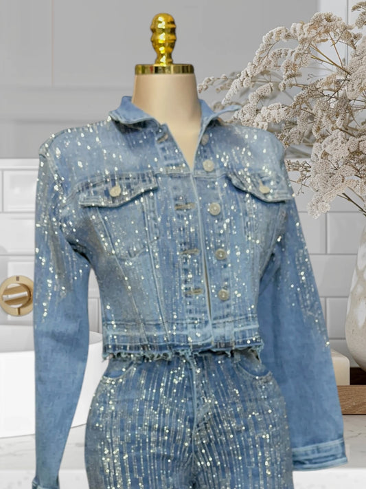 Rhinestones Denim Jacket