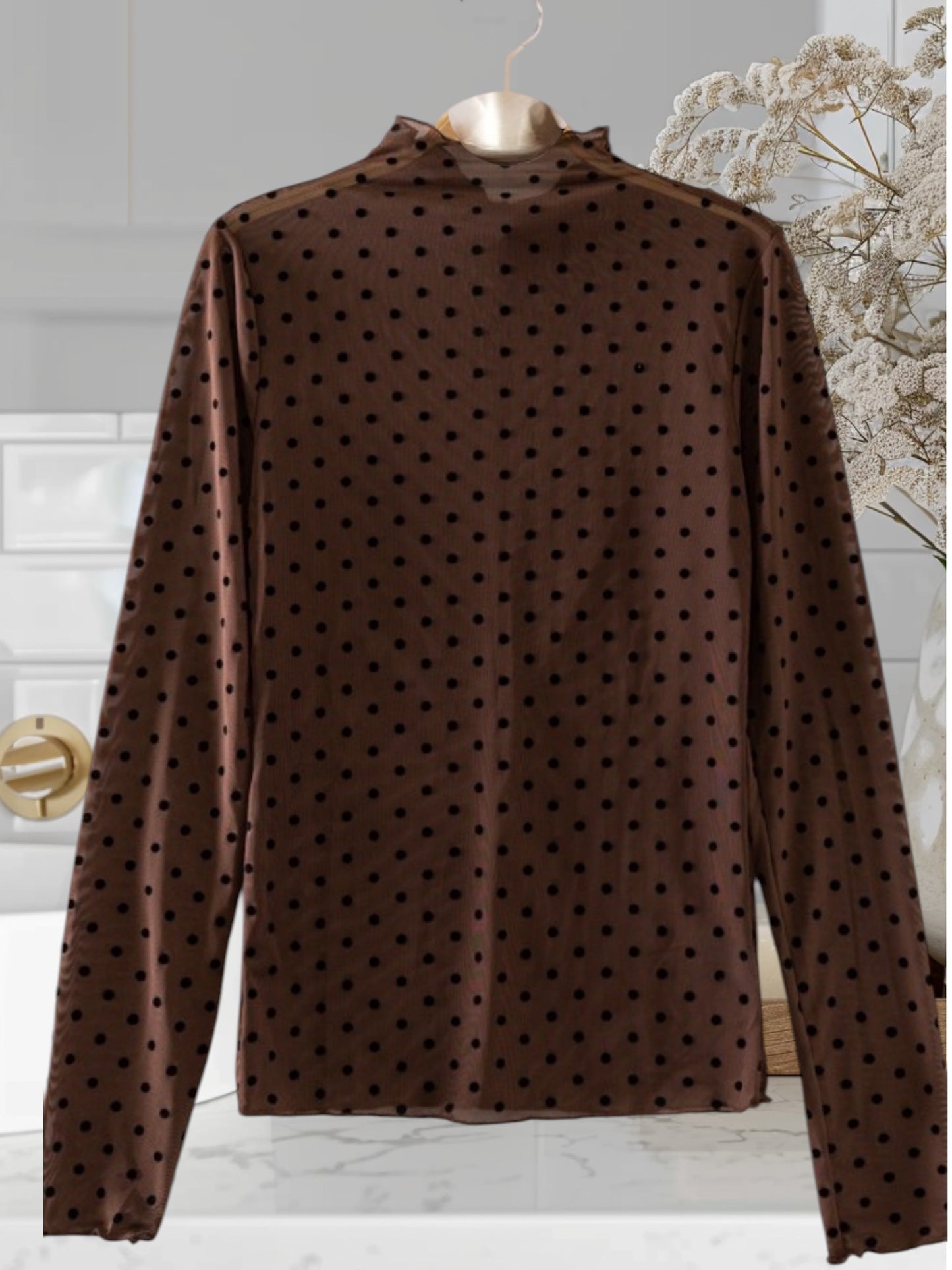 Polka Mesh Top