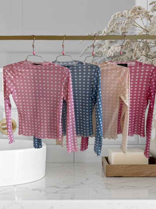 Polka Dots Mesh Top