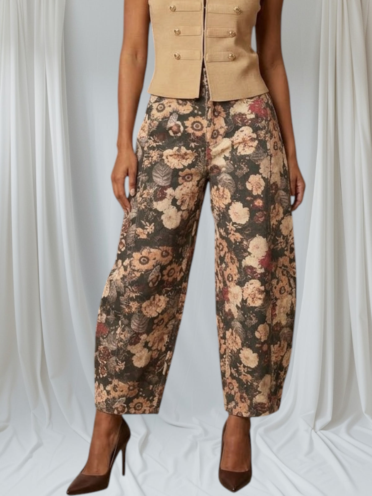 Floral Barrel Jean