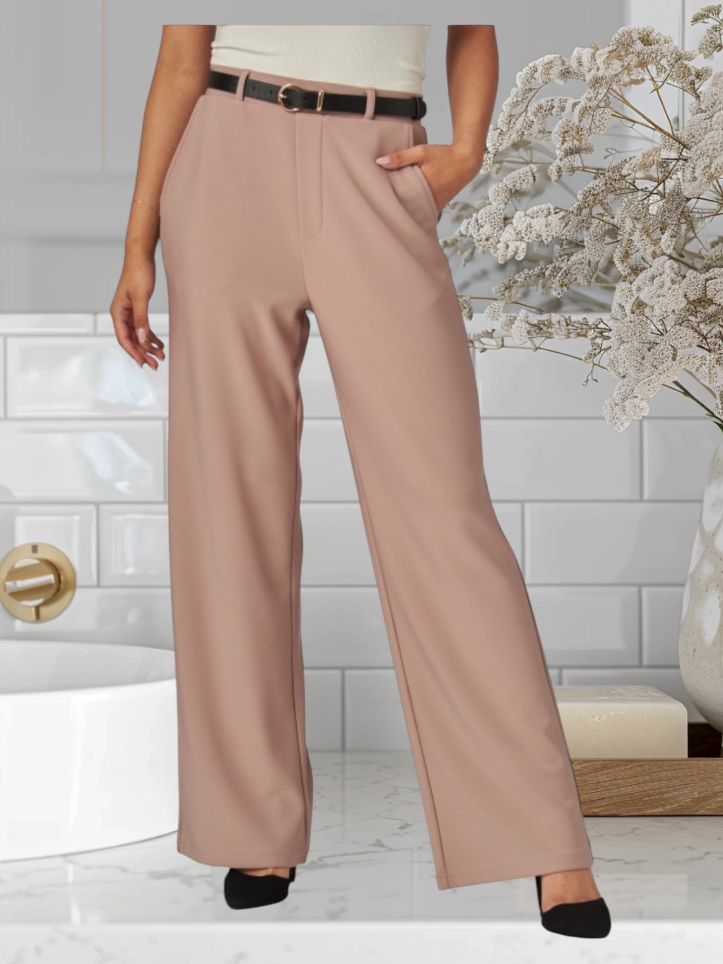 High Rise Wide Leg With Belt