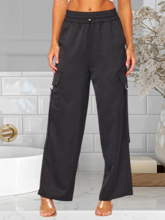 Satin Cargo Pants