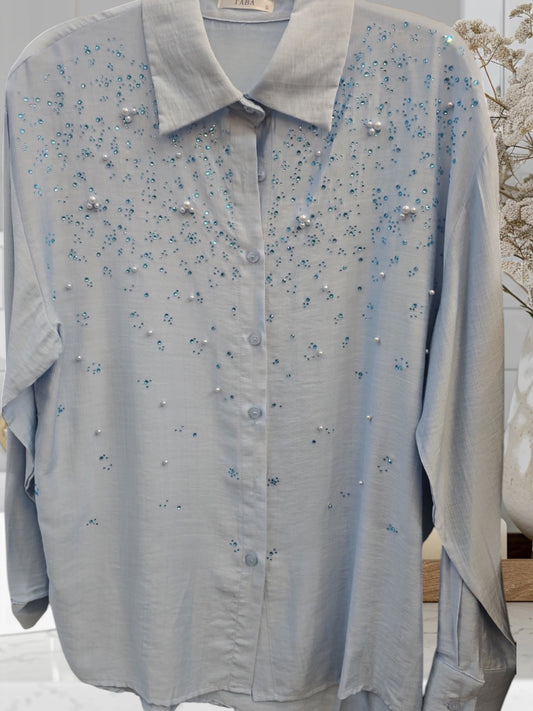 Blouse W/Rhinestones