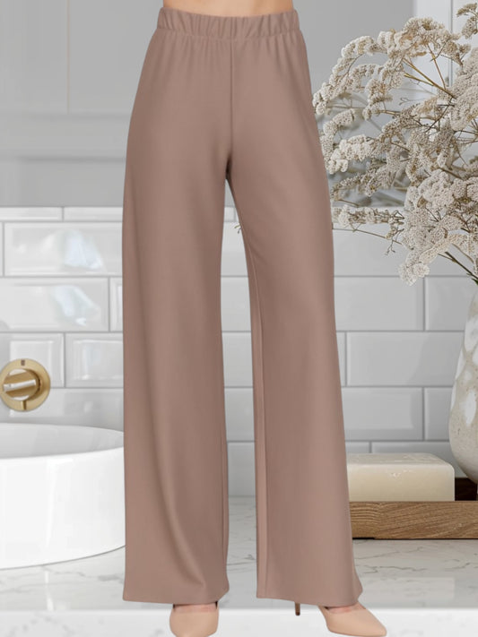 Elastic Waist Wide Leg