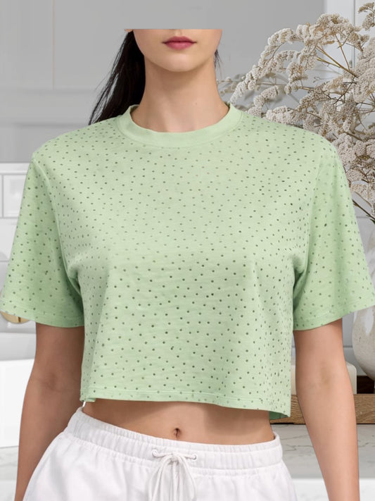 Crop Top With Rhinestones