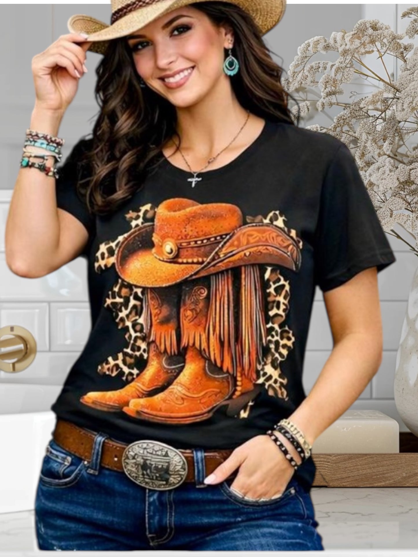 Vaquera T-Shirt with Rhinestones