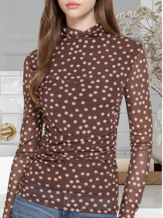 Polka Dots Mesh Top