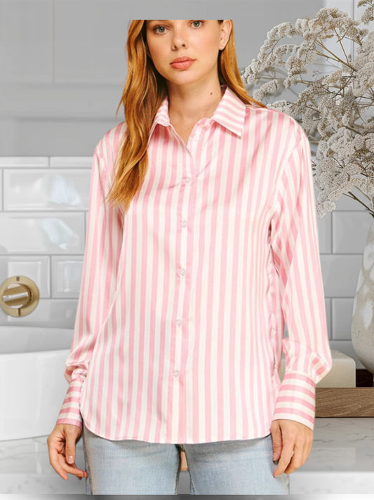 Rosie Striped Satin Blouse