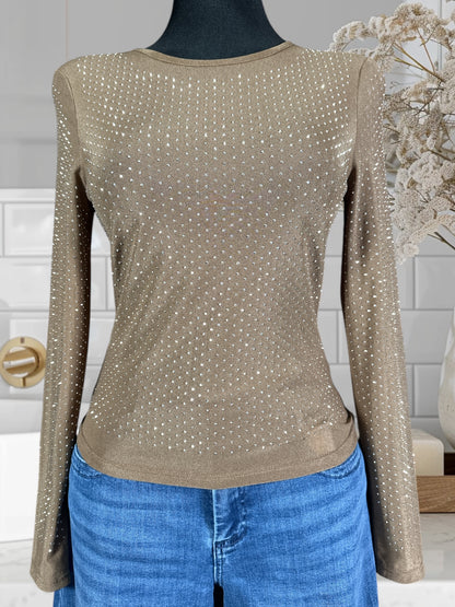 Mesh Top W/Rhinestones