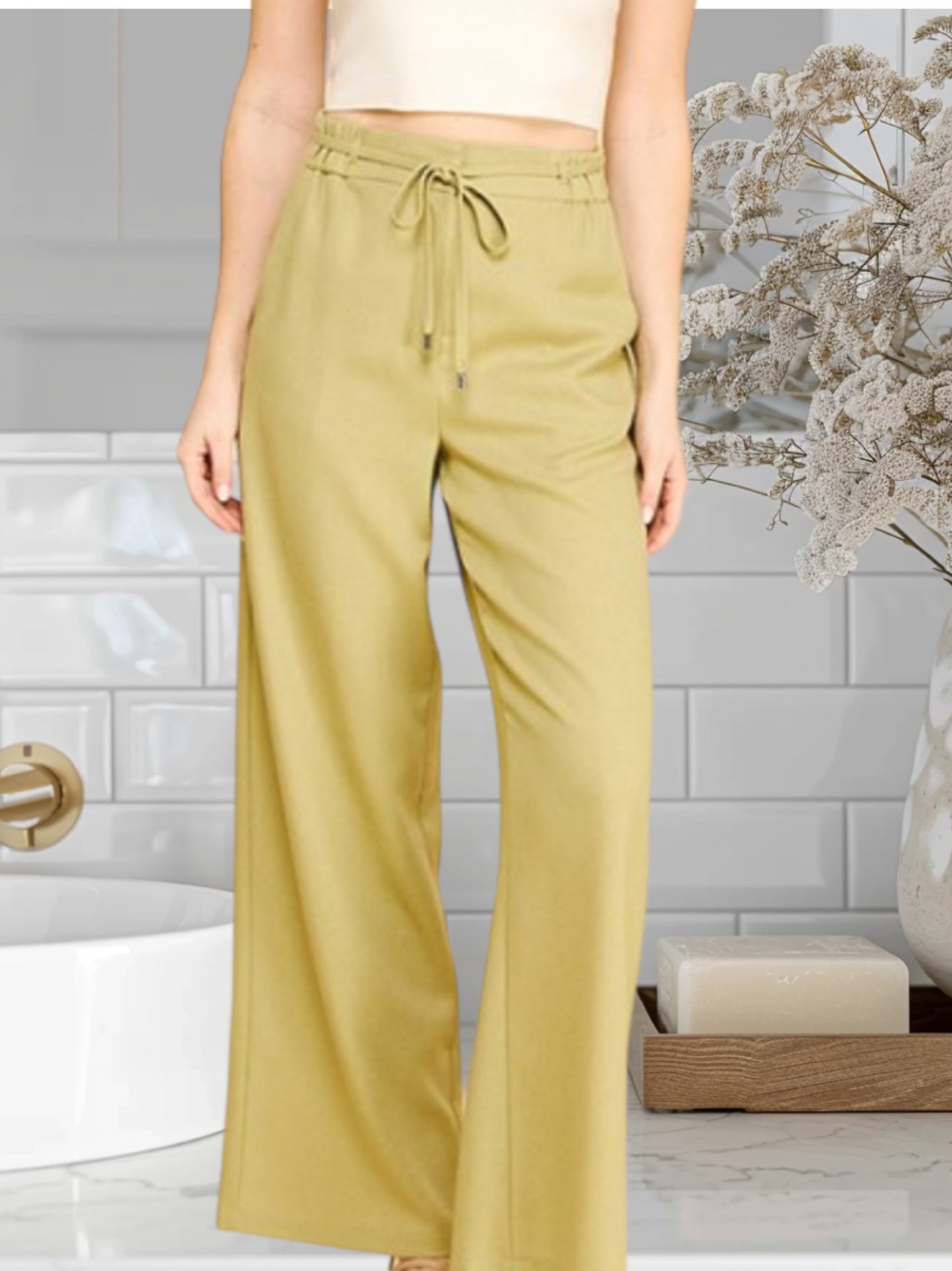 Linen Wide Lege Pants