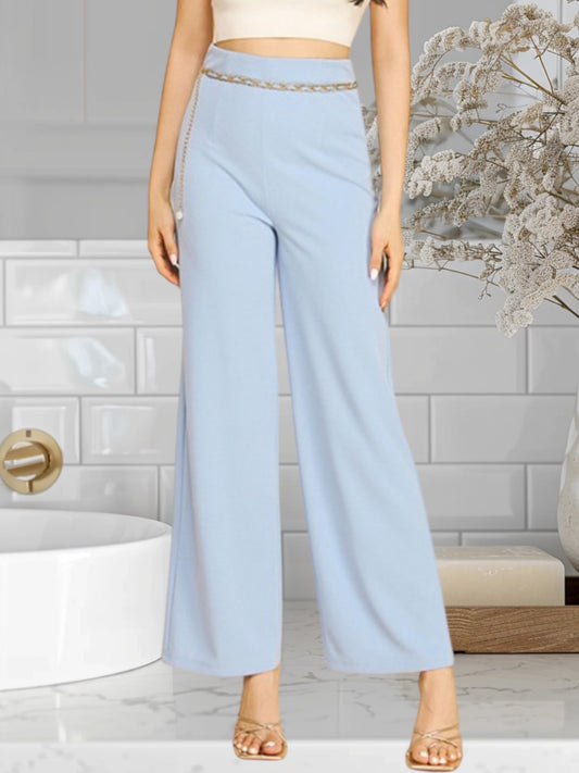 Wide Leg Pants W/Belt
