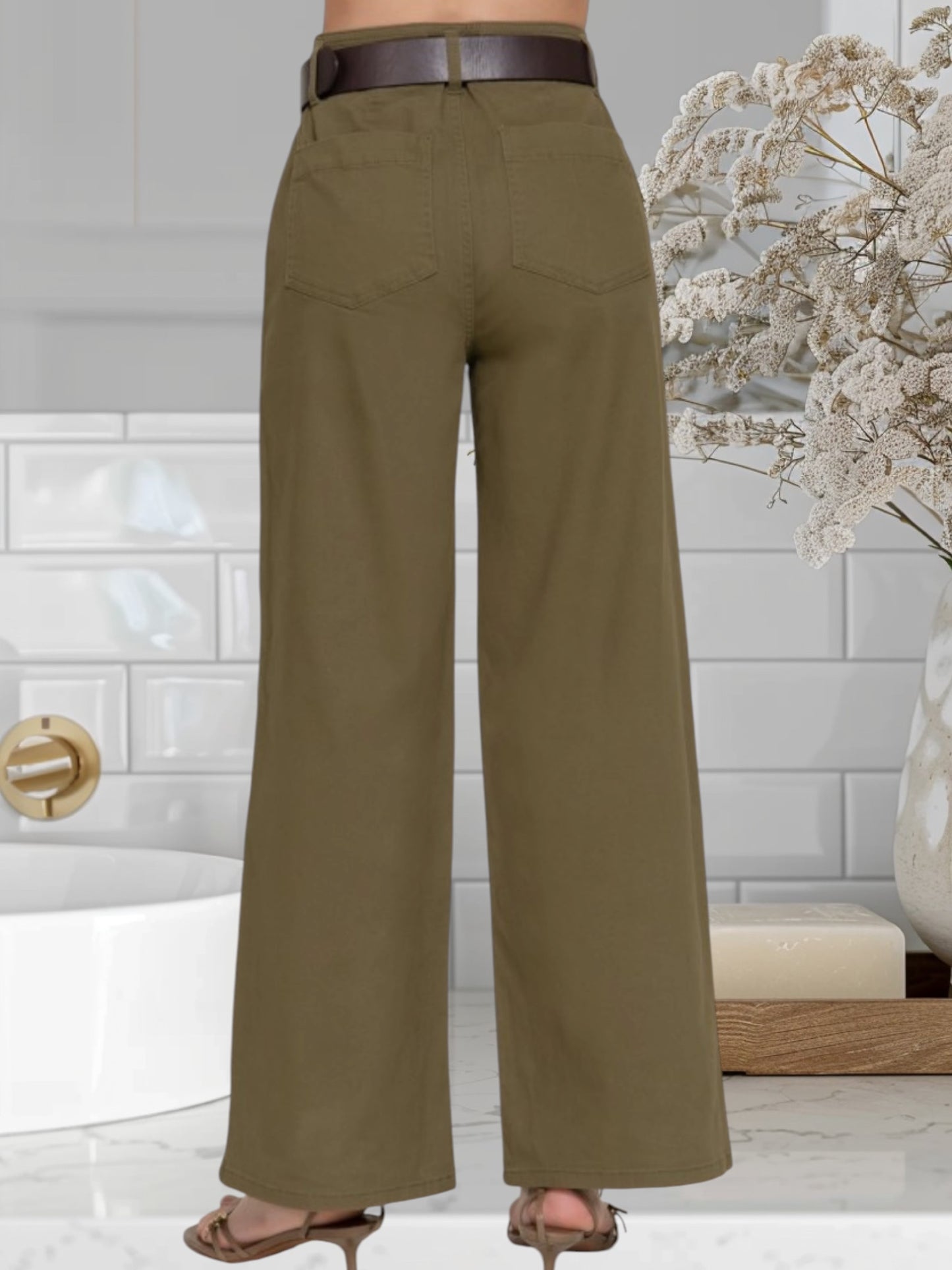 Belted Relaxed Leg Pants