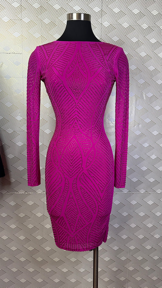 Rhinestone front and back mini dress