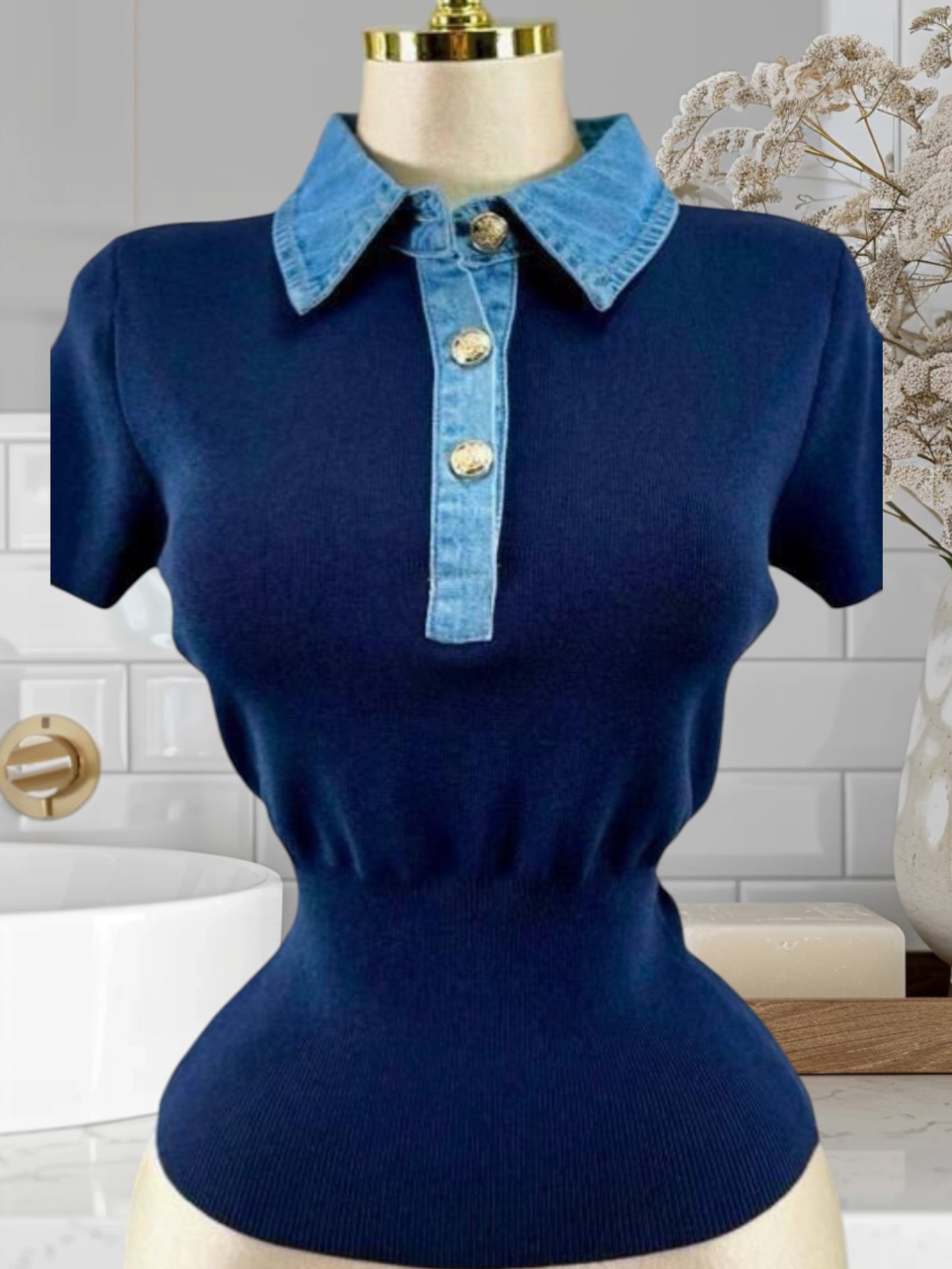 Blouse W/Denim