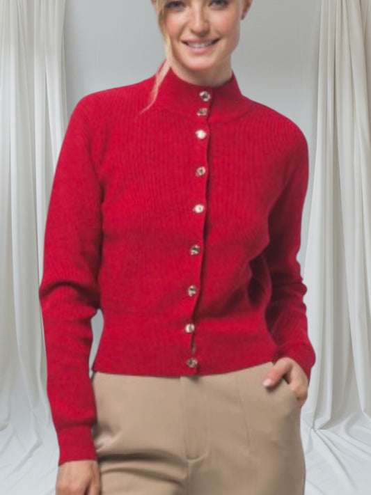 Mock Neck Cardigan