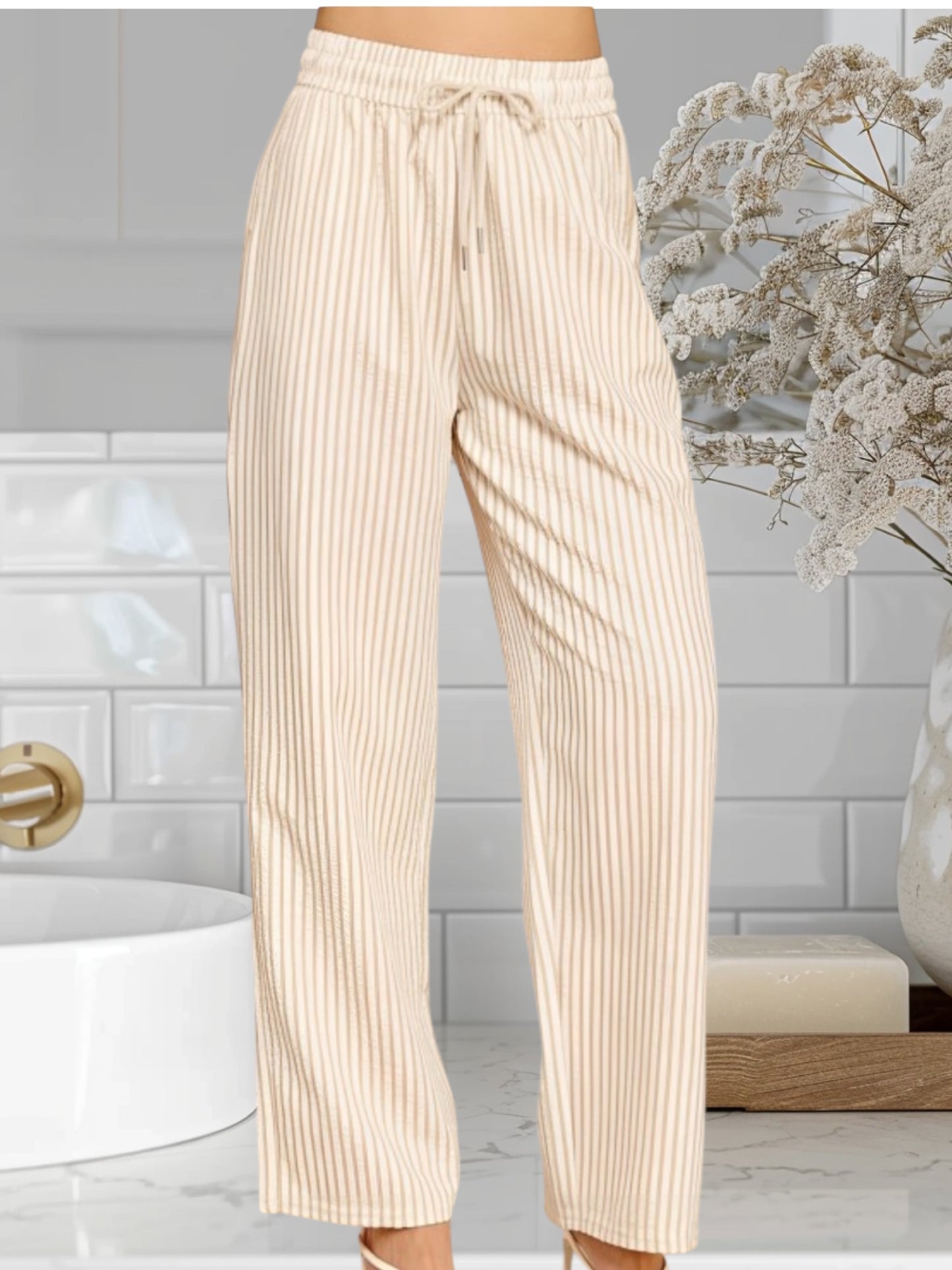 Stripe Straight Leg Pants