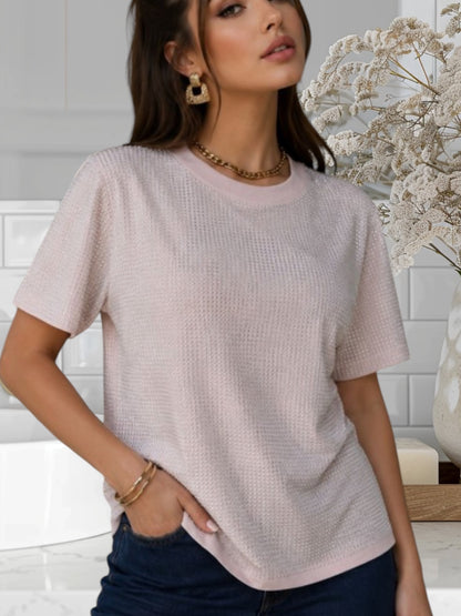 Rhinestones T/Shirts Loose