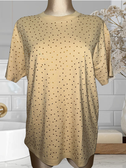 Oversized T-Shirts W/Rhinestones
