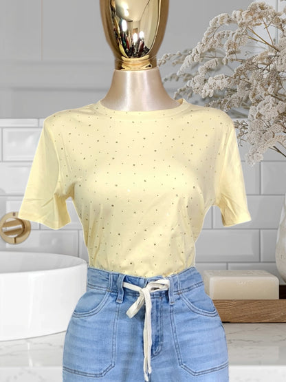 Summer T-Shirts W/Rhinestone