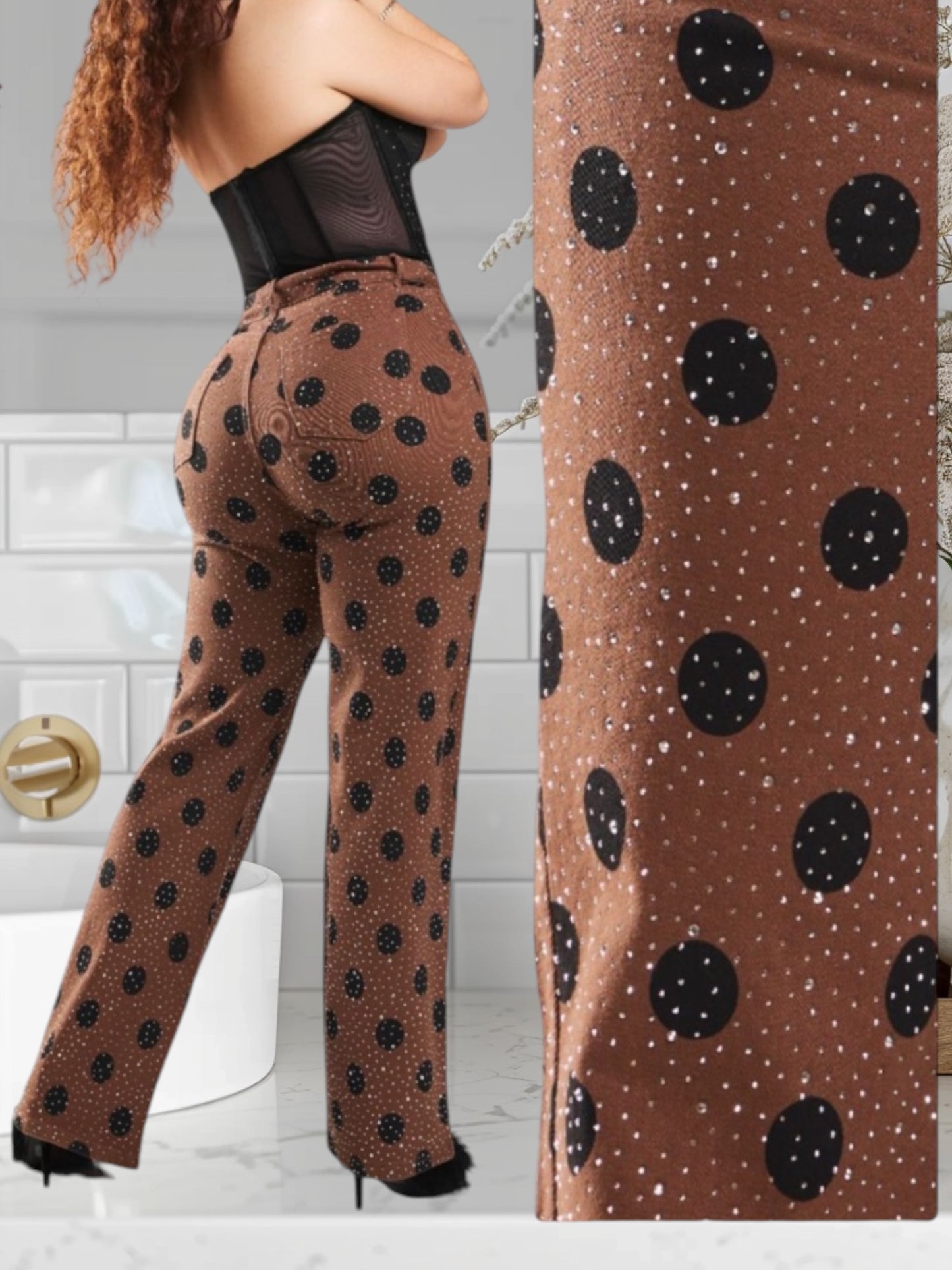 Polka Dot Jean W/Rhinestones