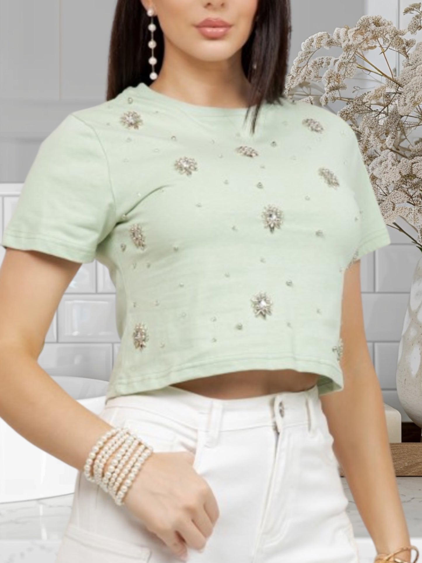 Embellishment Crop Top