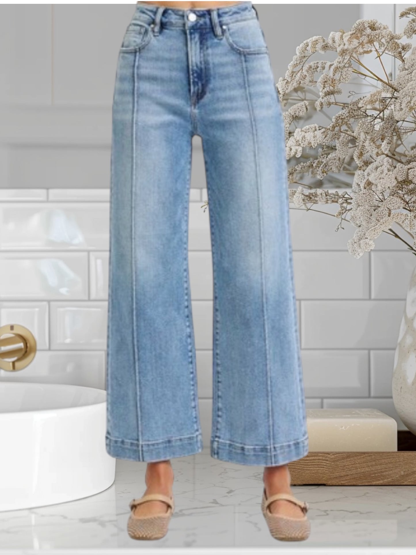 Crop High Rise Wide Lege Jean 87SZ