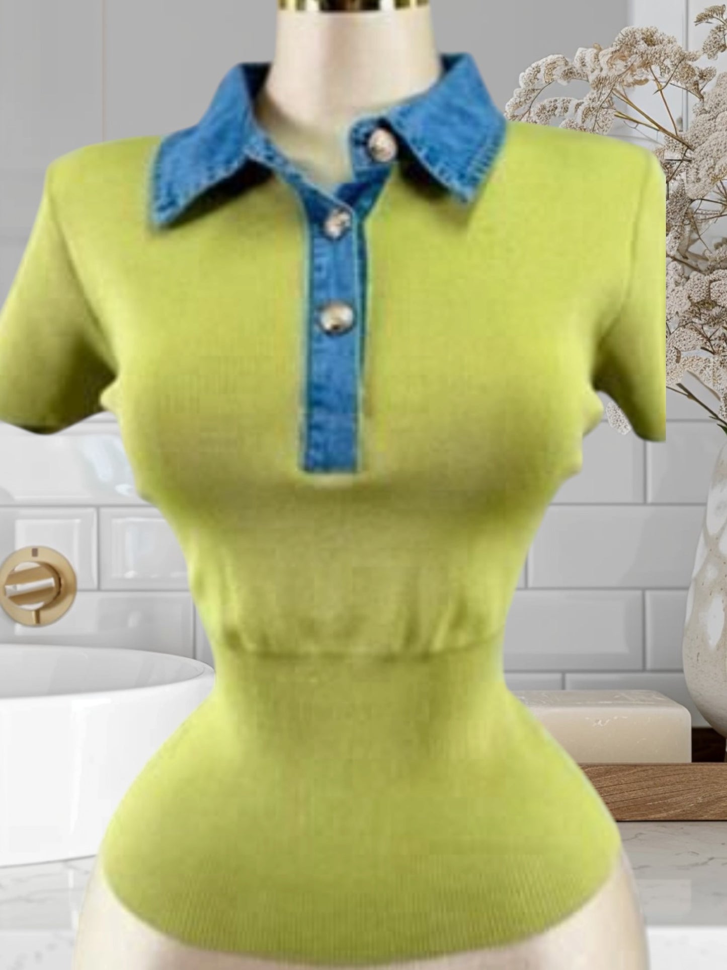 Blouse W/Denim