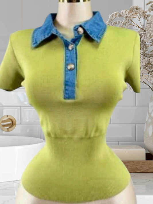 Blouse W/Denim