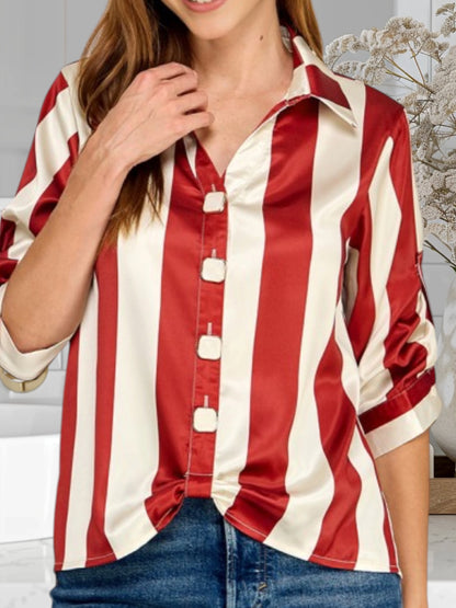 Satin Stripe Blouse
